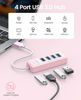 Picture of ORICO 4-Port USB HUB 3.0, USB Splitter for Laptop with 0.5ft Cable, Multi USB Port Expander, Fast Data Transfer Compatible with Mac OS 10.X and Above, Linux, Android-Pink