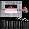 Picture of UNA GELLA Full Cover Nail Tips Square Gel Nails Tips 120 PCS No C Curve Nail Tips XXL Extra Long Nail Tips Full Cover Square Straight Tips No C Curved Fake Nails Tapered Square Nails For Acrylic Nails For Salon Home DIY with Box