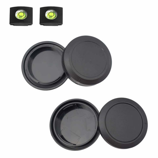 Picture of Body Cap & Rear Lens Cap Cover for Canon EOS R6 EOS R5 EOS R EOS RP EOS R3 EOS R7 EOS R10 EOS R6 Mark ii More Canon RF Mount and Lens Accessories with Hot Shoe Cover