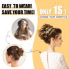 Picture of HMD Tousled Updo Messy Bun Hairpiece Hair Extension Ponytail with Elastic Rubber Band Updo Ponytail Hairpiece Synthetic Hair Extensions Scrunchies Ponytail Hairpieces for Women (Tousled Updo Bun,86H10#(Light Blonde & Light Brown)