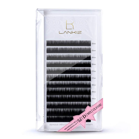 Picture of LANKIZ Eyelash Extensions Individual Lashes 0.15|0.2mm C|CC|D|DD Curl 15-20mm Volume Lash Extensions (15-20mm Classic 0.2mm, D Curl)