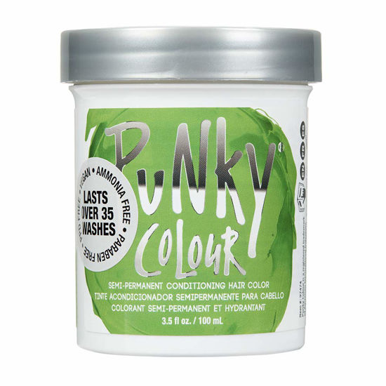 Picture of Punky Spring Green Semi Permanent Conditioning Hair Color, Non-Damaging Hair Dye, Vegan, PPD and Paraben Free, Transforms to Vibrant Hair Color, Easy To Use and Apply Hair Tint, lasts up to 35 washes, 3.5oz