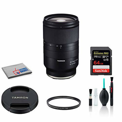 Picture of Tamron 28-75mm f/2.8 Di III RXD Lens for Sony E- Mount Mirrorless Cameras A036 with with UV Filter + 64GB Memory Card (International Model)