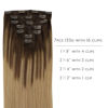 Picture of WENNALIFE Clip in Hair Extensions, 16 Inch 120g 7pcs Balayage Chocolate Brown to Dirty Blonde Hair Extensions Clip In Human Hair Remy Clip in Hair Extensions Natural Human Hair Extensions Double Weft