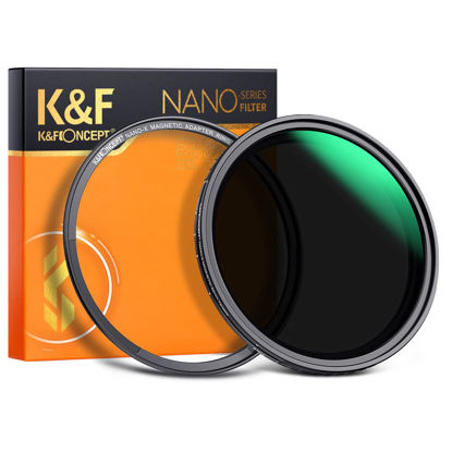 Picture of K&F Concept 55mm Magnetic Variable ND Lens Filter ND8-ND128 (3-7 Stops) + Magnetic Filter Adapter Ring Filter Kit, No X Cross Adjustable Neutral Density Filter with 28 Multi-Layer Coatings Waterproof