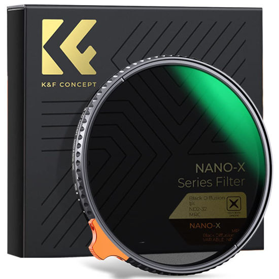 Picture of K&F Concept 62mm Black Diffusion 1/4 Effect & Variable ND2-ND32 ND Filter 2-in-1 for Camera Lens with 28 Multi-Layer Coatings (Nano-X Series)