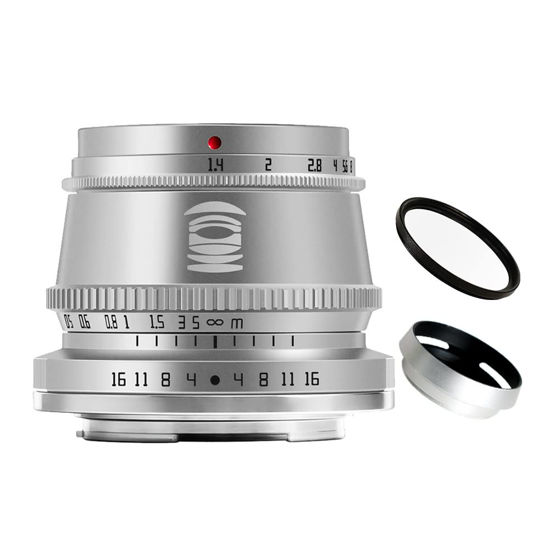 Picture of TTArtisan 35mm F1.4 APS-C Format Large Aperture Manual Focus Fixed Lens for L Mount Camera Silver for Leica T CL TL TL2 Sigma FP