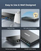 Picture of Reolink PoE Switch with 8 PoE Ports, 2 Gigabit Uplink Ports, 120W for All PoE Ports, Ideal for Reolink RLN36 NVR and Reolink PoE IP Cameras, IEEE802.3af/at, Metal Casing, Desktop/Wall Mount, RLA-PS1