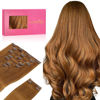 Picture of WENNALIFE Clip in Hair Extensions Real Human Hair, 14 Inch 150g 9pcs Human Hair Extensions Clip In, Auburn Ginger Hair Extensions Clip In Real Hair Coloured Remy Human Hair Extensions