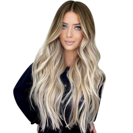 Clip in human clearance hair extensions platinum blonde