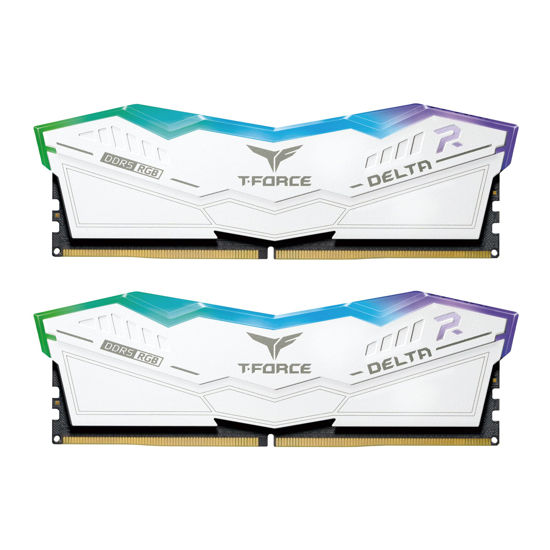 Picture of TEAMGROUP T-Force Delta RGB DDR5 Ram 32GB (2x16GB) 6000MHz PC5-48000 CL38 Desktop Memory Module Ram for 600 700 Series Chipset XMP 3.0 Ready White - FF4D532G6000HC38ADC01