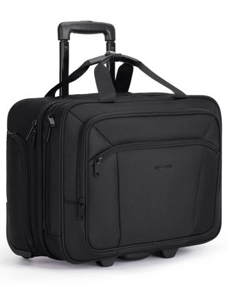 Picture of BAGSMART Rolling Laptop Bag, 17.3 Inch Rolling Briefcase with Wheels for Men Women,Large Rolling Computer Bag for Work Travel Business,Black