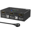 Picture of DP HDMI KVM Switch 2 Computer 2 Monitors, Dual Monitors Displayport USB KVM Switcher Supports 4K@60Hz for 2 Computers Share Keyboard, Mouse and Monitor