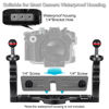 Picture of MINIFOCUS Underwater Camera Handle Tray Bracket, Dual Handle Extendable Aluminum Alloy Video Stabilizer Holder with 2 1'' Ball Clamp Mount for Underwater Camera Diving Housings