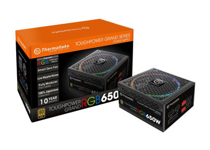 Picture of Thermaltake Toughpower Grand RGB 650W 80+ Gold Smart Zero 256-Color RGB Fan Fully Modular Power Supply 10 YR Warranty PS-TPG-0650FPCGUS-R