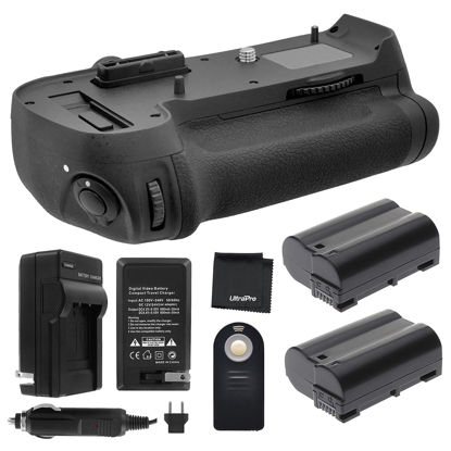 Picture of Battery Grip Bundle F/ Nikon D800, D810: Includes MB-D12 Replacement Grip, 2-Pk EN-EL15C / EN-EL15 Long-Life Batteries, Charger, UltraPro Accessory Bundle
