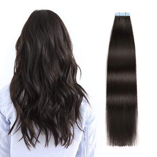 GetUSCart SUYYA Tape in Hair Extensions Human Hair Off Black 26