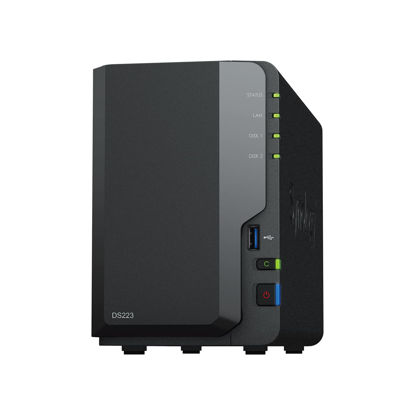 Picture of Synology DS223 Diskstation NAS (Realtek RTD1619B Quad-Core 2GB Ram 1xRJ-45 1GbE LAN-Port) 2-Bay 16TB Bundle with 2X 8TB Seagate IronWolf