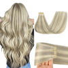 Picture of GOO GOO 22 Inch Tape in Hair Extensions Human Hair Ash Blonde Highlighted Platinum Blonde Real Human Hair Extensions 20pcs 50g Remy Hair Extensions Straight