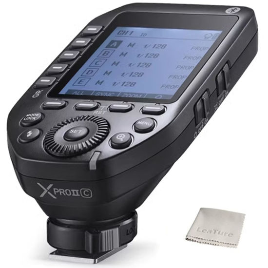 Picture of Godox XProII-C TTL Wireless Flash Trigger Compatible for Canon, 1/8000s HSS 2.4G Wireless Flash Transmitter, TTL-Convert-Manual, Extra Large LCD Screen, Bluetooth Connection, New Hotshoe Locking