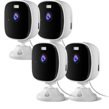 Picture of Rraycom Home Security Cameras Indoor for Baby Monitor,4Pack 2K HD WiFi Cameras AI Motion Detection, Two-Way Audio, Cloud & SD Card Storage, Compatible with Alexa & Google Assistant