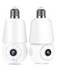 Picture of WiFi Light Bulb Cameras for Home Security 2K 360° PTZ Motion Sound Tracking Light Socket Security Cameras Wireless Outdoor Indoor Shimmer Color Night Vision 2-Way Talk 24/7 SD Card/Cloud Storage 2PCS