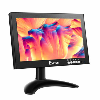 Picture of Eyoyo 8 inch 16:9 HDMI Monitor, Portable 1280X720 IPS Full View Display Screen Support HDMI/VGA/AV/BNC/Input Built-in Speakers for PC TV CCTV Camera Security Raspberry pi Computer Drone