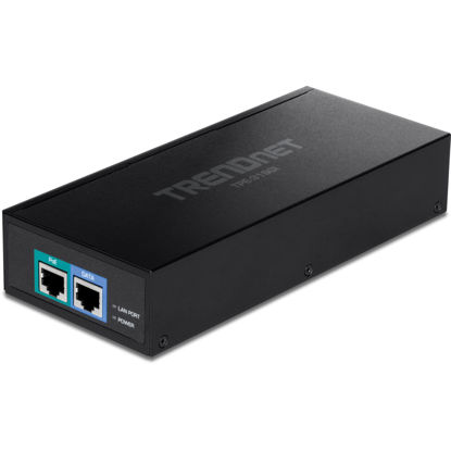 Picture of TRENDnet 10G PoE++ Injector, Supplies PoE (15.4W), PoE+ (30W), or PoE++ (90W), Converts a Non-PoE Port To A PoE ++ 10G port, Metal Housing, Black, TPE-319GI