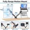 Picture of MOUNTUP Monitor and Laptop Mount Holds 3.3-17.6lbs, Adjustable Gas Spring Arms Mount Fits 13 to 17 inch Laptop and up to 32 inch Monitor with C-Clamp and Grommet Base with VESA 75x75/100x100