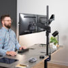 Picture of VIVO Dual Monitor Arm Extra Tall Mount for Screens up to 32 inches, Pneumatic Height Adjustment, Full Articulating Heavy Duty VESA Stand with Desk C-clamp and Grommet, STAND-V012K