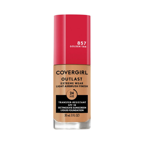 Picture of Covergirl Outlast Extreme Wear 3-in-1 Full Coverage Liquid Foundation, SPF 18 Sunscreen, Golden Tan, 1 Fl. Oz.