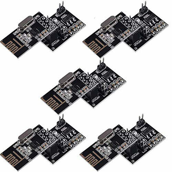 Picture of DaFuRui 5PCS NRF24L01 Wireless Transceiver Module + 5PCS NRF24L01 Socket Breakout Adapter 8 Pin Plate Board