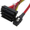 Picture of CABLEDECONN H0408 100cm Internal Mini SAS 36-Pin SFF-8087 Male to SFF8482 SAS 29-Pin Female with 4-Pin Power Fanout Red Cable