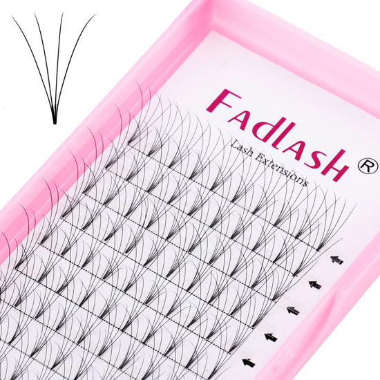 Picture of Premade Fans Eyelash Extensions 3D 4D 5D 6D Premade Lash Extensions Fans Short Stem Pre Made Volume Lashes Pre Fanned Lash Extensions Supplies (4D-0.10C, 10mm)