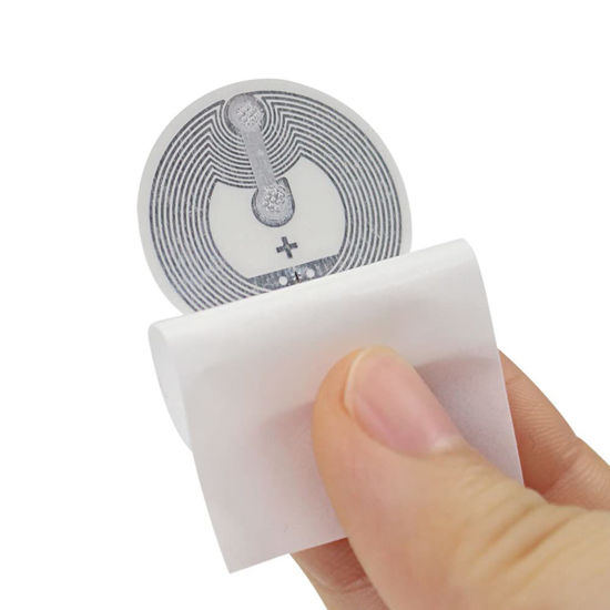 Picture of JASAG 20PCS Upgraded Fully Compatible NFC Sticker, Large Capacity NTAG 216 Tag, 13.56MHz Writable RFID Smart Tag for All NFC Enabled Smart Phones, RFID Readers Writers, Access Control Devices