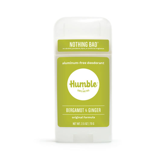 Picture of HUMBLE BRANDS Original Formula Aluminum-free Deodorant. Long Lasting Odor Control with Baking Soda and Essential Oils, Bergamot and Ginger, Pack of 1