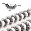 Picture of Veleasha Russian Strip Lashes with Clear Band Looks Like Eyelash Extensions D Curl Lash Strips 10 Pairs Pack (DT11)