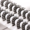 Picture of Veleasha Russian Strip Lashes with Clear Band Looks Like Eyelash Extensions D Curl Lash Strips 10 Pairs Pack (DT07)