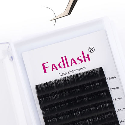 Picture of Eyelash Extension Mixed Tray C Curl Lash Extensions 13-16mm Premium Silk Classic Lash Extensions Matte Black Professional Eyelashes Extension Semi Permanent Eyelashes (0.20-C, 13-16mm)