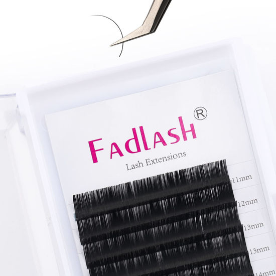 Picture of Lash Extension 0.15 Classic Eyelash Extensions J/B/C/CC/D/DD/LC/LD Curl Lash Extensions Individual Lash Extensions Mixed Length 11-19mm Professional Salon Use (0.15-C, 11-19mm)