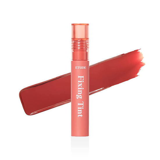 Picture of ETUDE Fixing Tint #02 Vintage Red | Long Lasting High Pigmented Liquid Lipstick |Waterproof Lightweight Matte Finish Lip Stain| Full Coverage