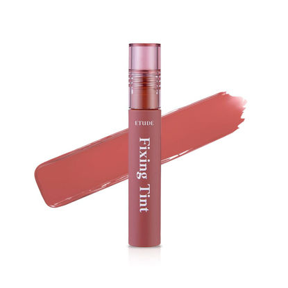 Picture of ETUDE Fixing Tint #12 Salmon Brick | Long Lasting High Pigmented Liquid Lipstick |Waterproof Lightweight Matte Finish Lip Stain| Full Coverage