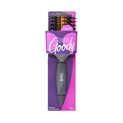 Picture of Goody Large Thermal Round Brush - For All Hair Types - Faster Drying for Voluminous Styles with Less Pain, Effort, and Breakage - Pain-Free Hair Accessories for Women, Men, Boys, and Girls