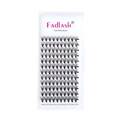 Picture of Premade Fans 20D 0.07 Volume Lash Extensions D Curl FADLASH Premade Volume Eyelash Extensions Middle Long Stem Premade Lash Fans (20D-0.07D, 14mm)