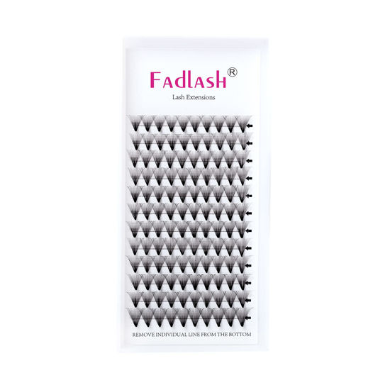 Picture of Volume Lash Extensions 20D 0.07 Premade Fans Middle Long Stem Pre Fanned Eyelash Extension Supplies Premade Lash Fans Pro Point (20D-0.07D, 13mm)