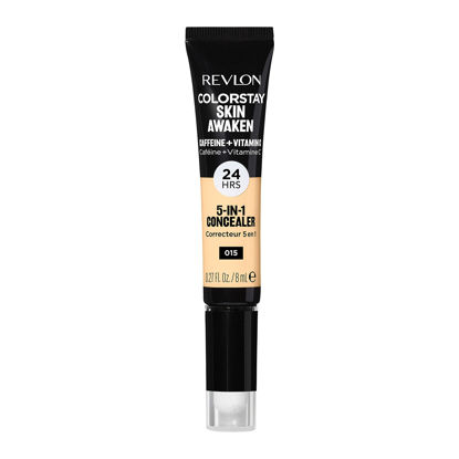 Picture of Revlon ColorStay Skin Awaken 5-in-1 Concealer, Lightweight, Creamy Longlasting Face Makeup with Caffeine & Vitamin C, For Imperfections, Dark Circles & Redness, 015 Light, 0.27 fl oz