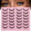 Picture of Newcally Natural Look Lashes Mink 3D Fluffy Wispy False Eyelashes Short Light Volume Fake Eye Lashes Pack 14 Pairs Reusable Soft Faux Mink Eyelashes