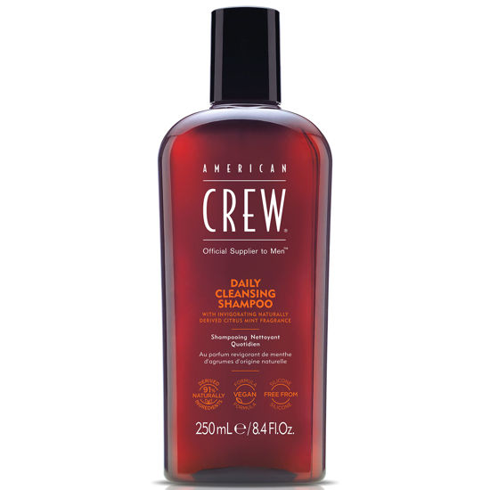 Picture of American Crew Shampoo for Men, Daily Cleanser, Naturally Derived, Vegan Formula, Citrus Mint Fragrance, 8.45 Fl Oz