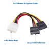 Picture of Cable Matters 3-Pack 4 Pin Molex to Dual SATA Power Y-Cable Adapter- 6 Inches