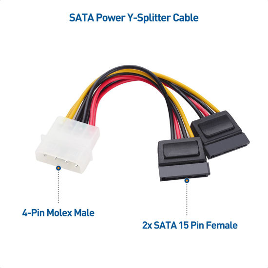 Getuscart Cable Matters Pack Pin Molex To Dual Sata Power Y Cable Adapter Inches